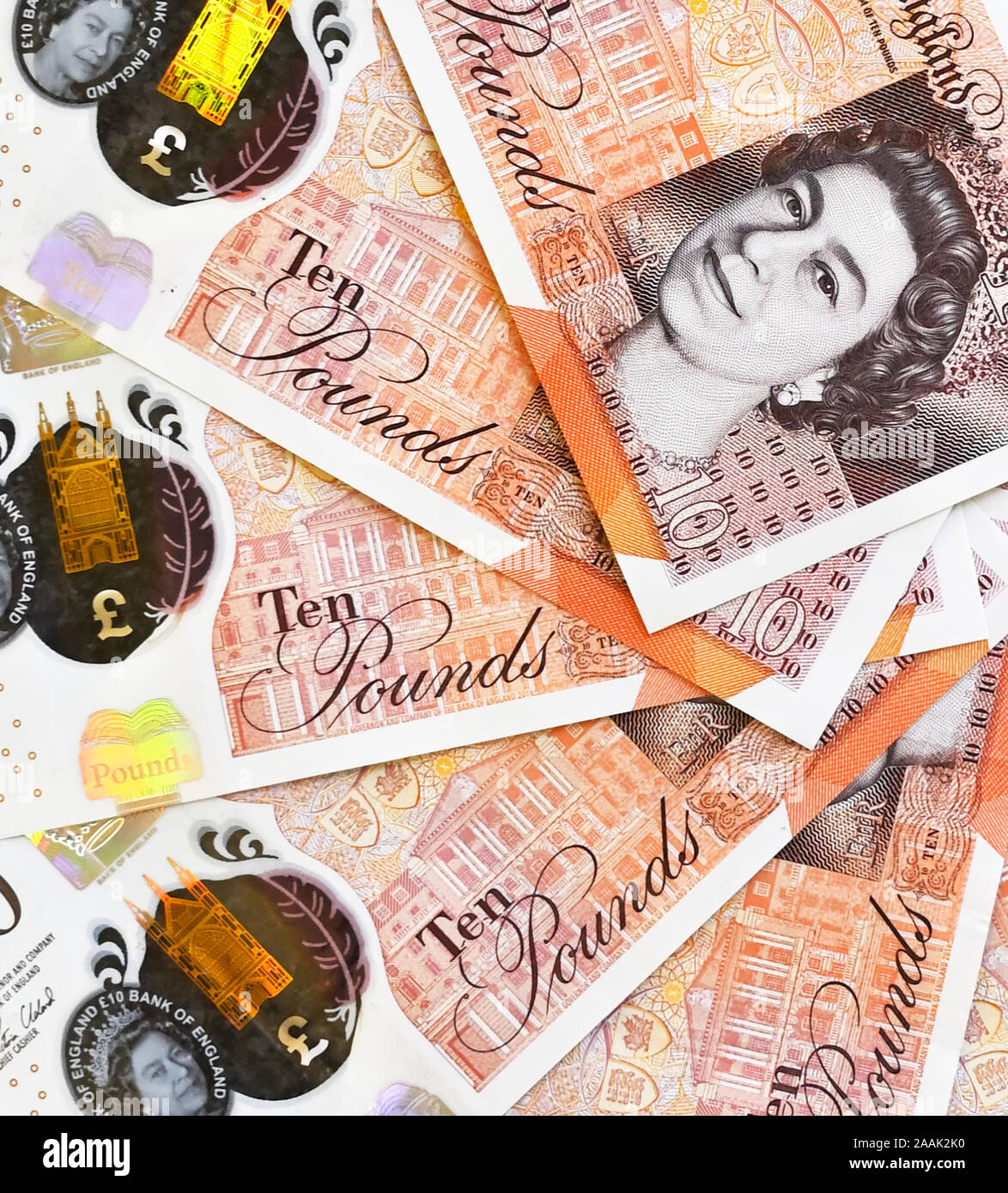Banque d'Angleterre £10 notes. Banque D'Images