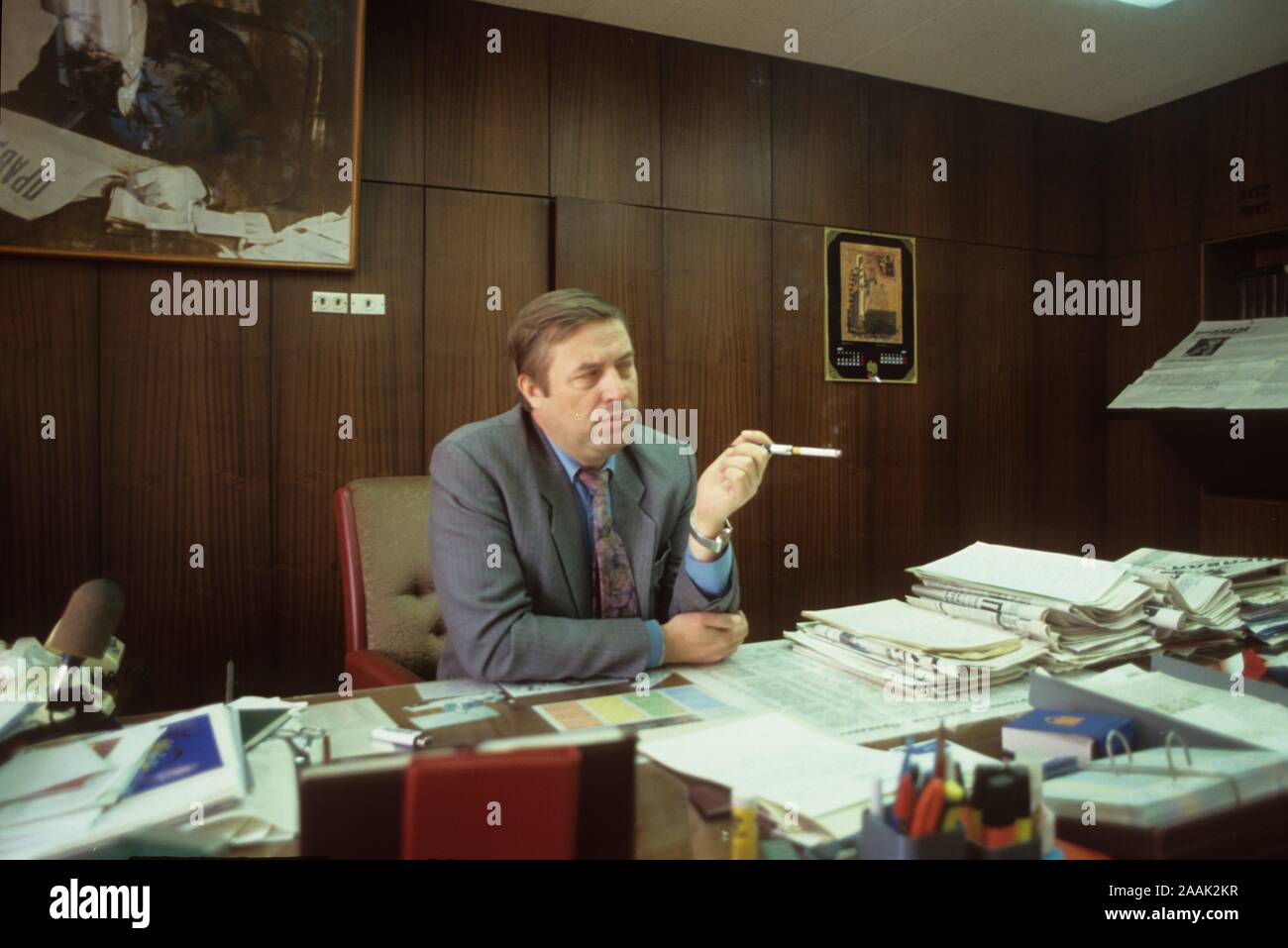 Moskau, Guennadi Seleznev Prawda, Chefredakteur - Moscou, Pravda, rédacteur en chef Guennadi Seleznev Banque D'Images