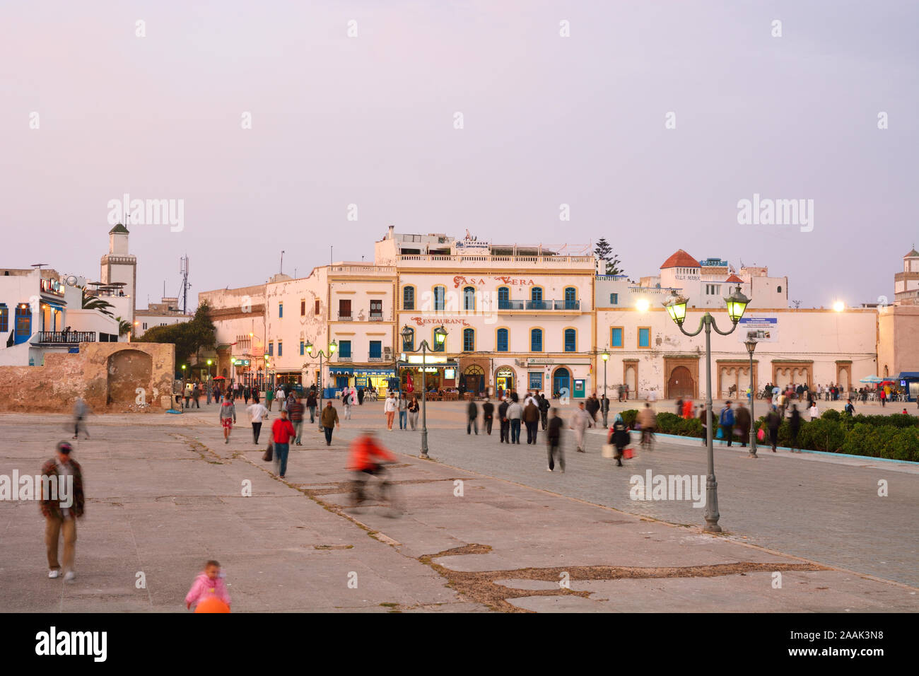 Place Moulay Hassan, Essaouira. Site du patrimoine mondial de l'Unesco, le Maroc Banque D'Images