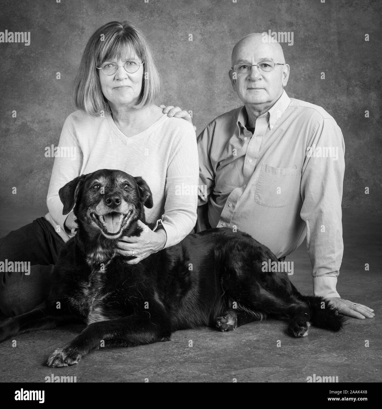 Portrait de propriétaire avec chien Banque D'Images