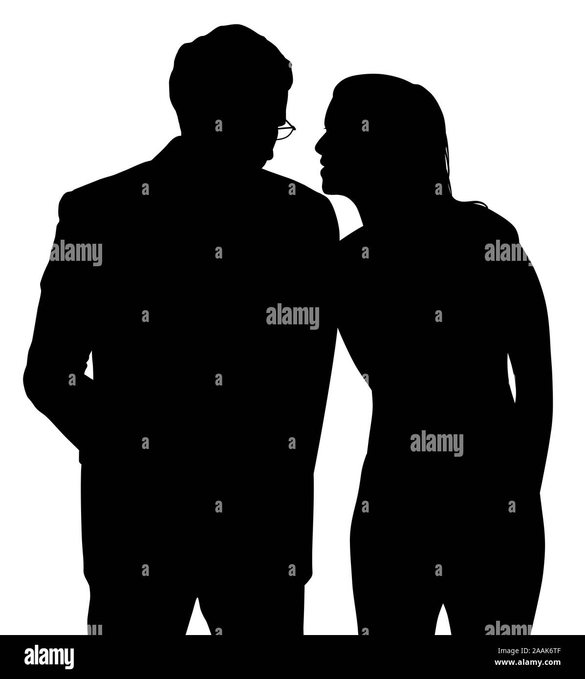 L'homme et la femme conversation discrète Illustration de Vecteur