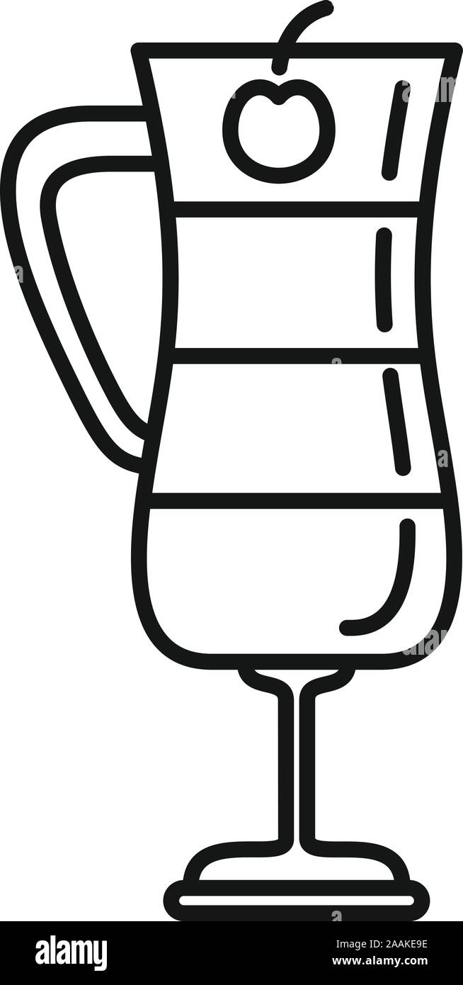 L'icône de cocktail de fruits. Cocktail de fruits l'icône Contour vectoriel pour le web design isolé sur fond blanc Illustration de Vecteur