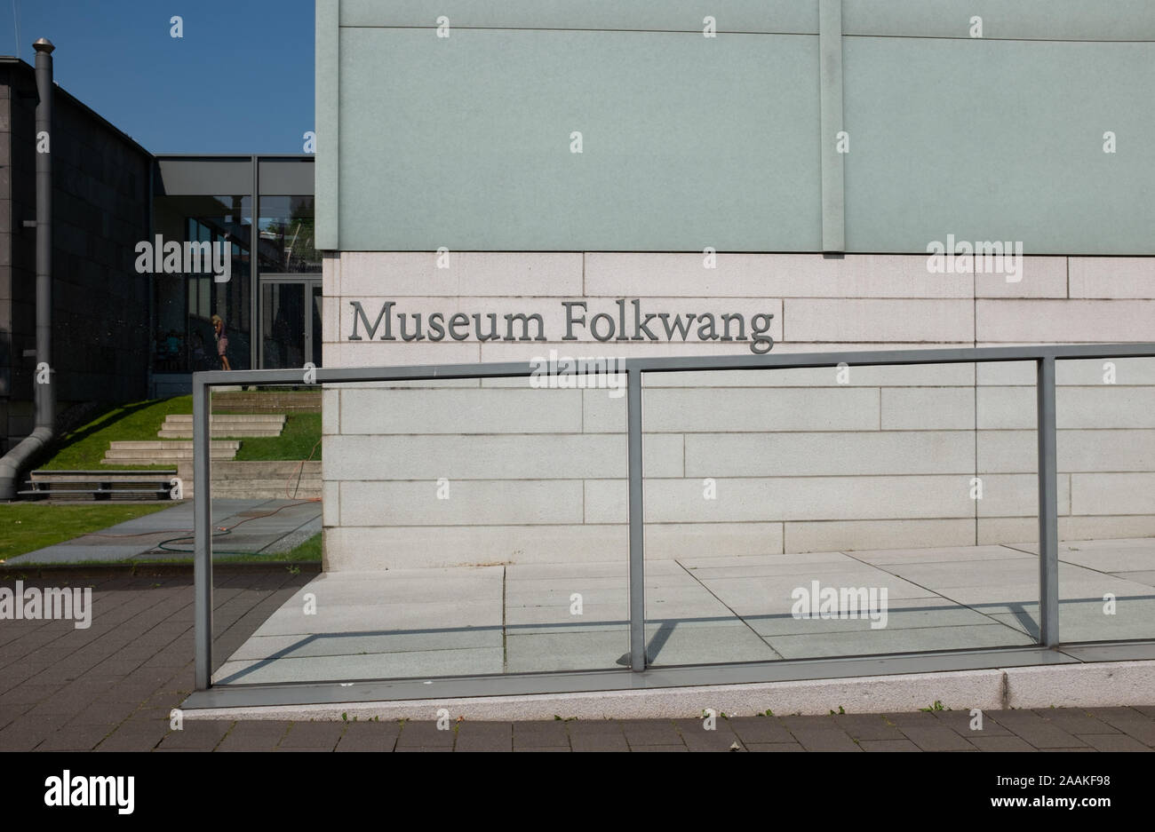 Entrée de la nouvelle construction du Musée Folkwang conçu par l'architecte David Chipperfield, Essen, Westphalie, Allemagne Banque D'Images