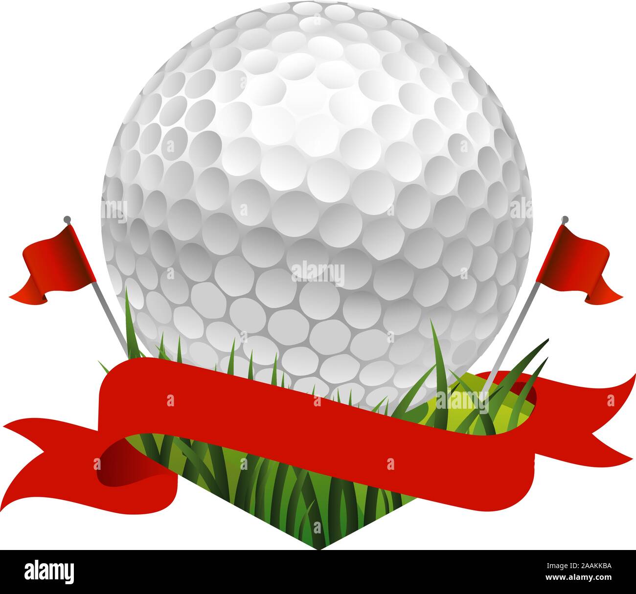 Golf rouge bannière drapeau avec une balle de golf Image Vectorielle Stock  - Alamy