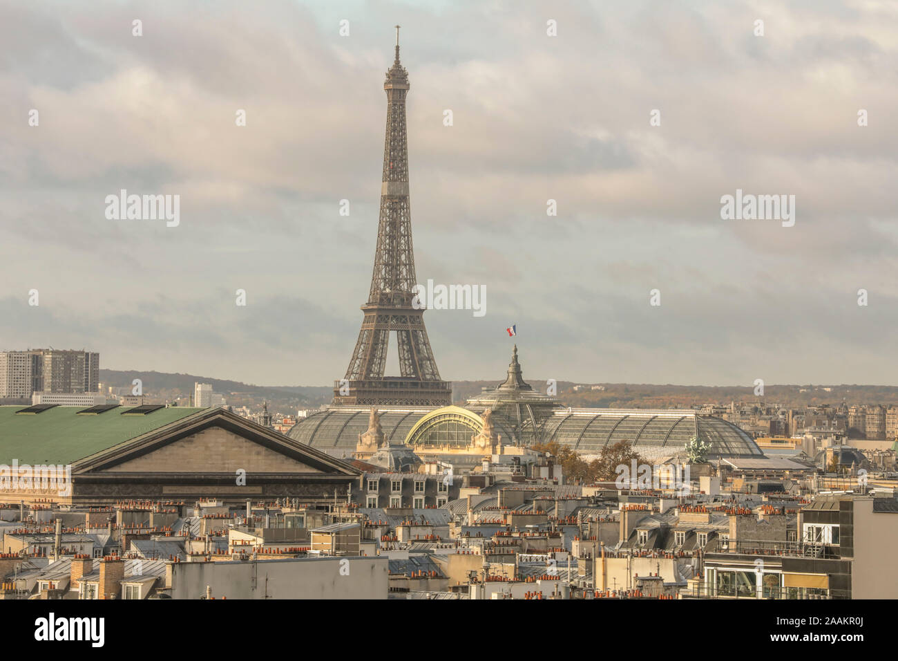 Vu DE LA TERRASSE DES GALERIES LAFAYETTE, PARIS Banque D'Images