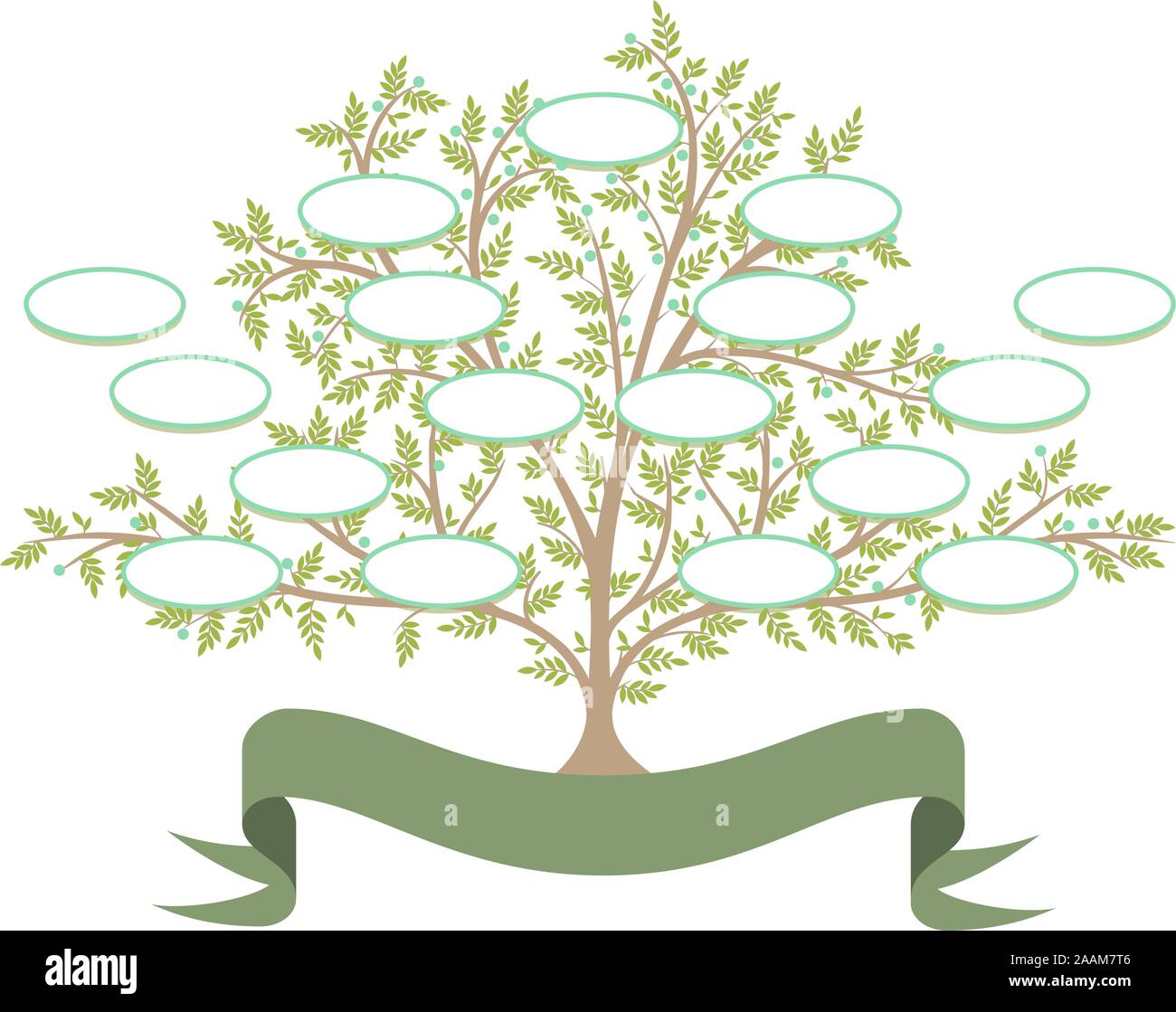 Arbre généalogique famille vecteur avec des espaces vides à remplir ...