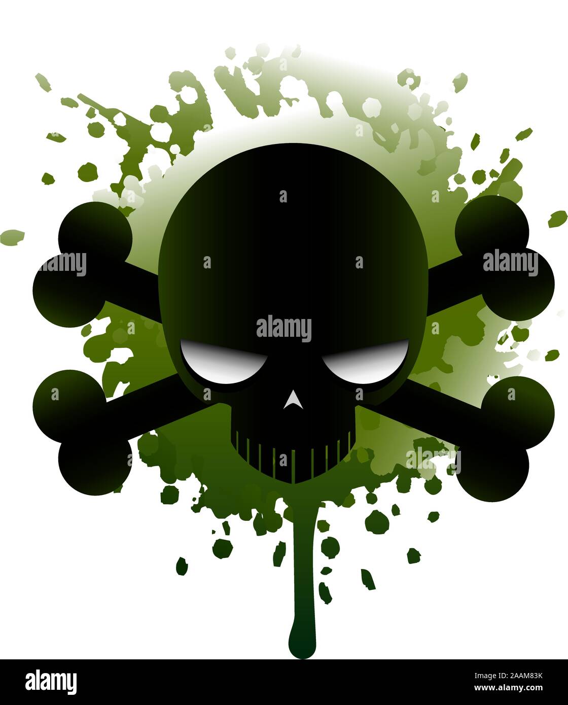 L'icône illustration crâne toxique Illustration de Vecteur