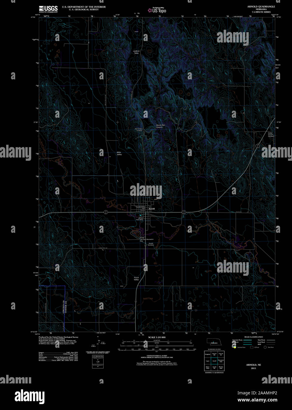 Carte de arnold nebraska Banque de photographies et d’images à haute