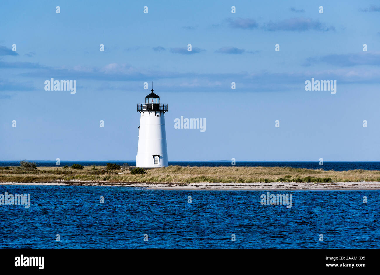 Edgartown Lighthouse au lever du soleil, Martha's Vineyard, Massachusetts, USA. Banque D'Images