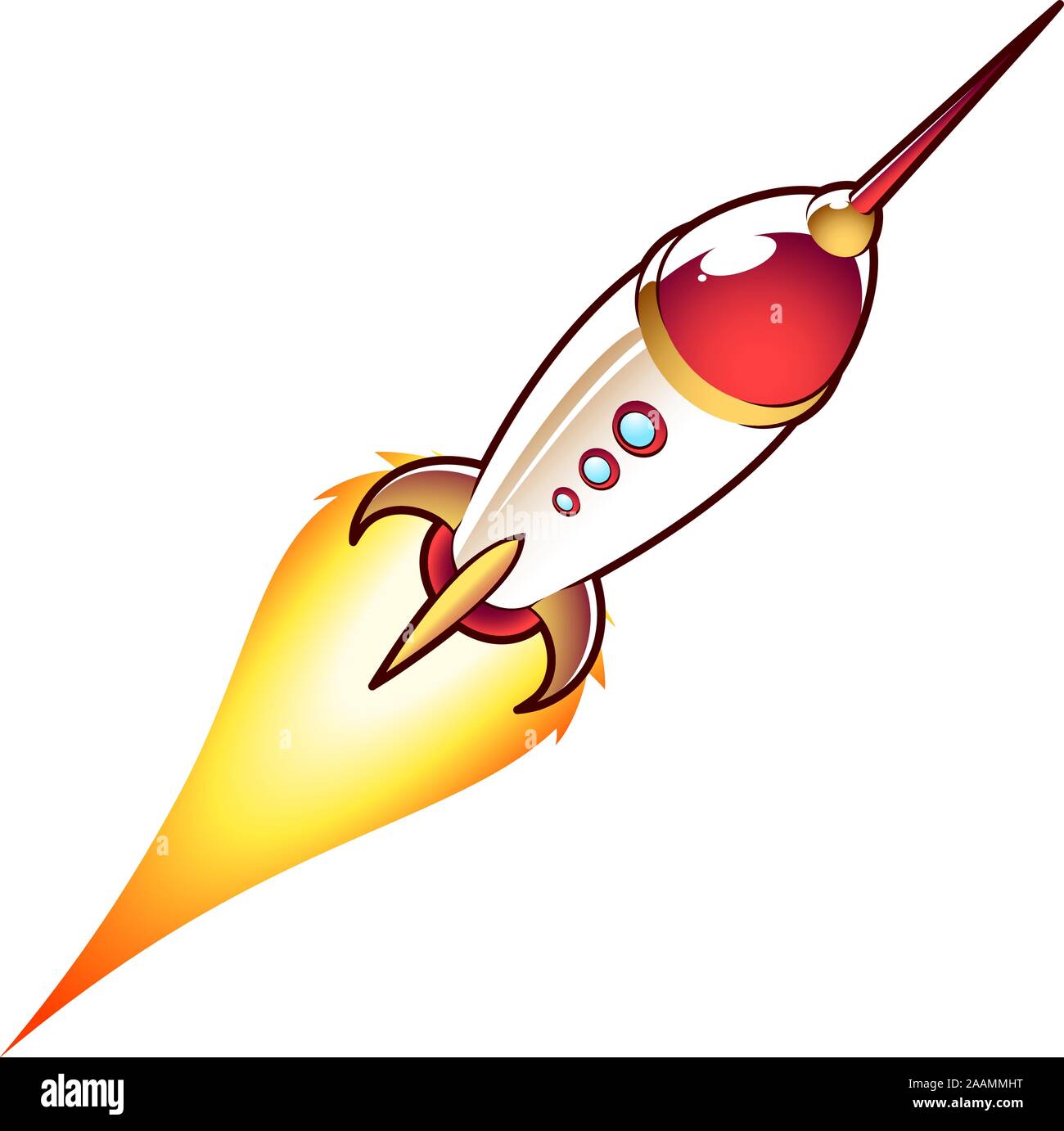 Illustration cartoon fusée spatiale Illustration de Vecteur
