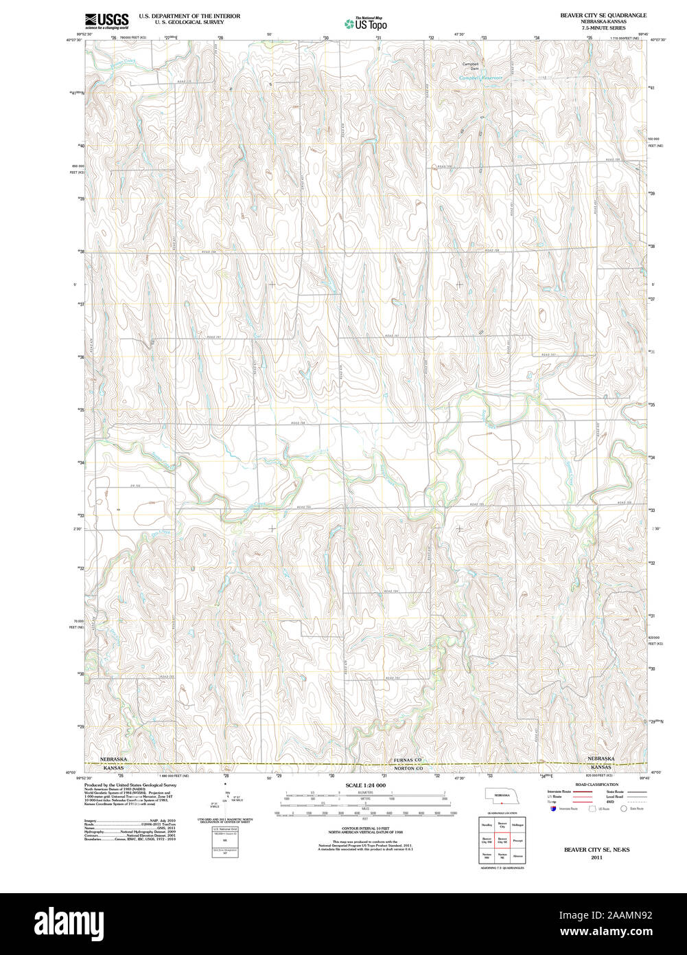 Carte TOPO USGS Montana NE Beaver City SE 20111107 Restauration TM Banque D'Images