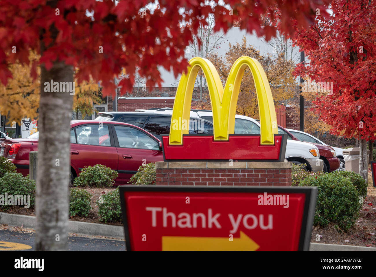 McDonald's restaurant fast-food dans la région métropolitaine d'Atlanta, Géorgie. Banque D'Images