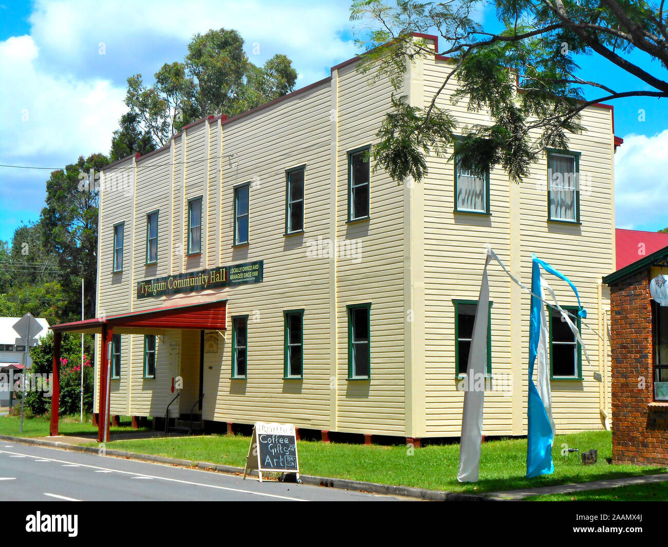 La liste du patrimoine mondial dans la salle communautaire Tyalgum Tweed Valley New South Wales Australie Banque D'Images