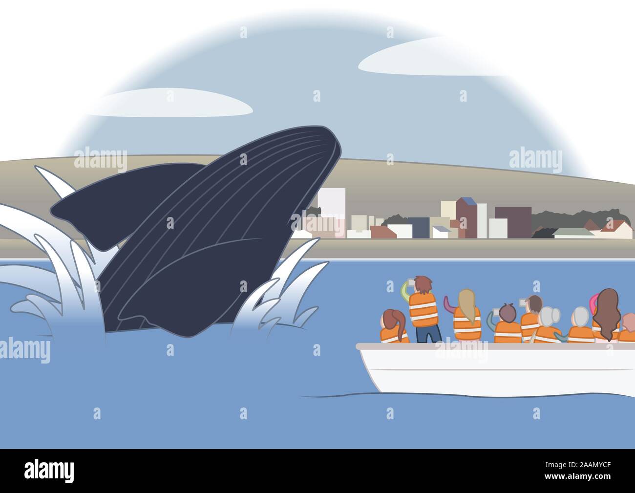 Junping Baleines à Puerto Madryn en Patagonie Illustration de Vecteur