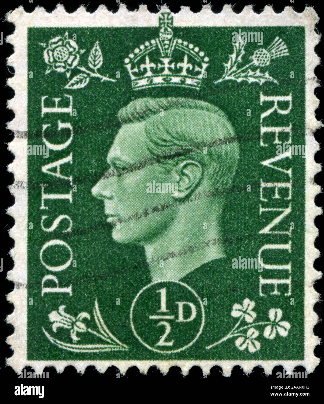 Timbre Cachet du Royaume-Uni de Grande-Bretagne et d'Irlande du Nord dans le roi George VI - série Vous y trouverez Banque D'Images