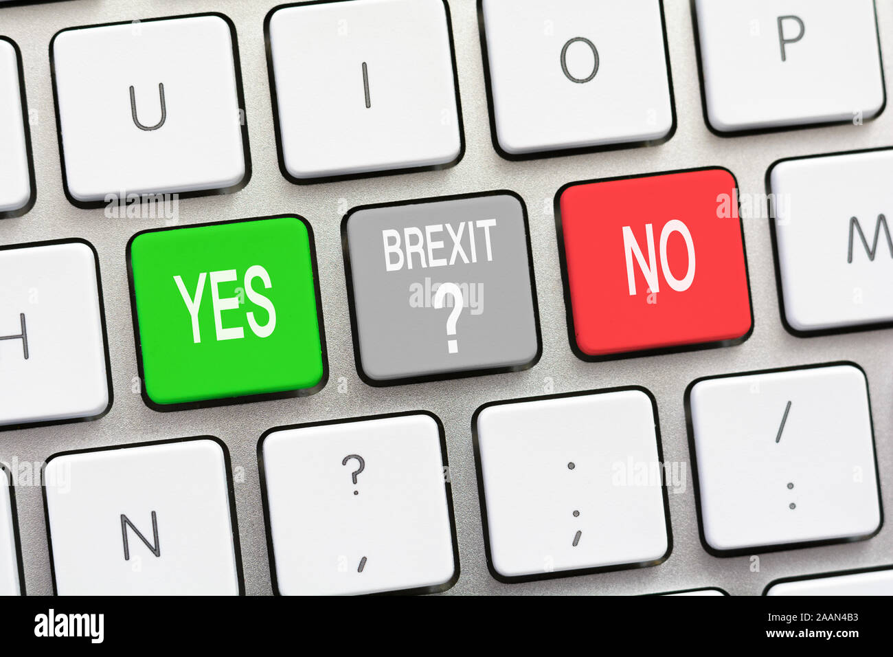 Brexit question and answer Oui et Non Banque D'Images