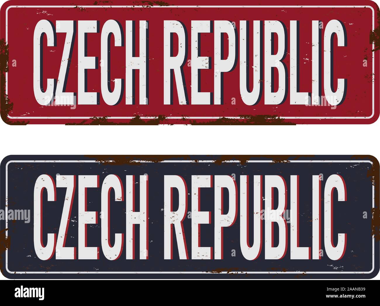 République tchèque texte distressed grunge rusty metal look. Illustration de Vecteur