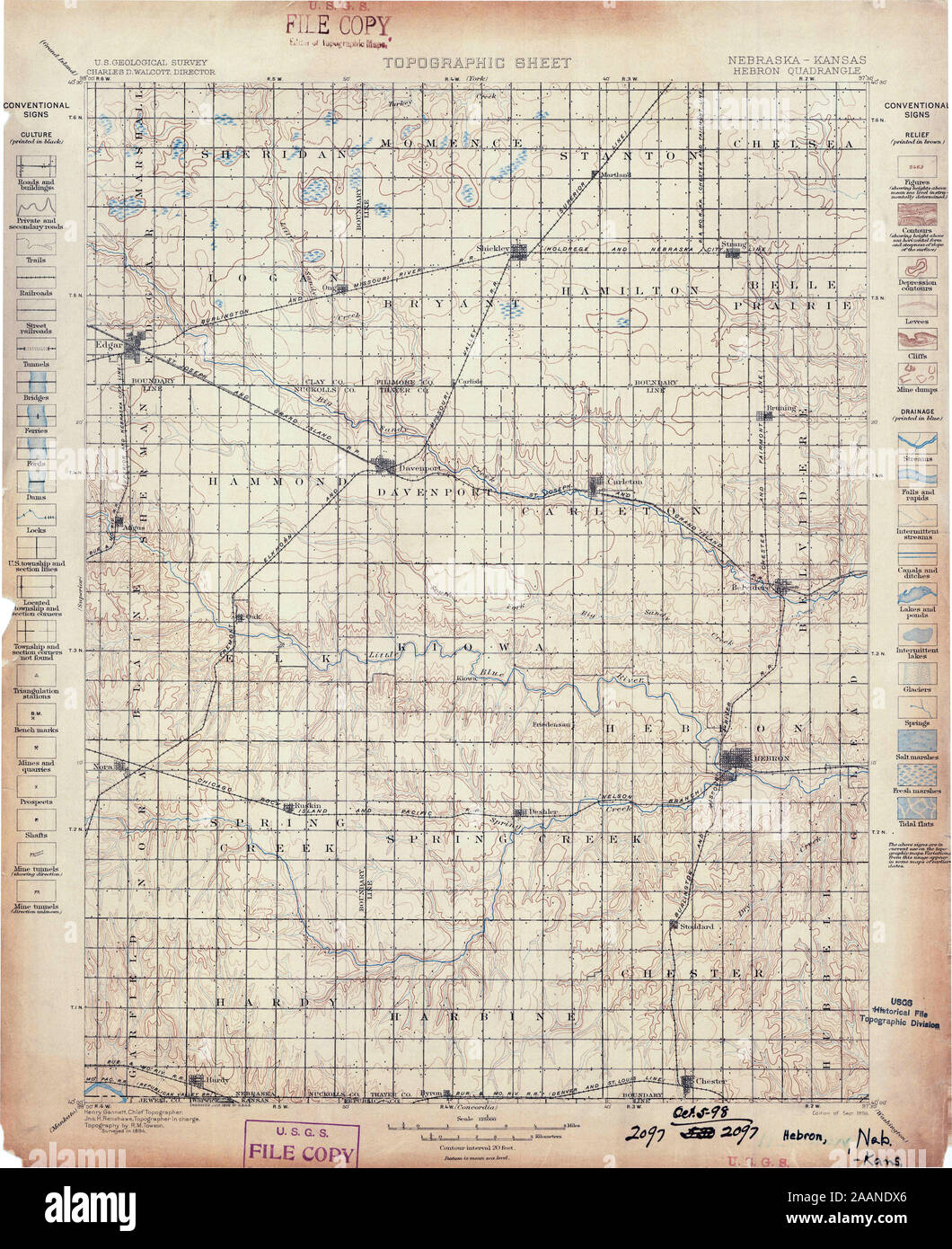 Carte TOPO USGS Montana NE Hébron 3178111898 Restauration 125000 Banque D'Images