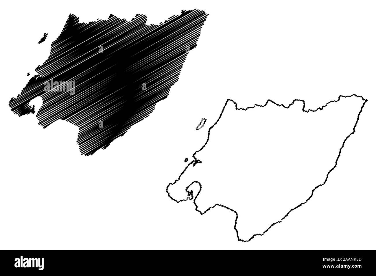 Région de Wellington (Nouvelle-Zélande, île du Nord) site vector illustration, croquis gribouillis d'une plus grande carte Wellington Illustration de Vecteur