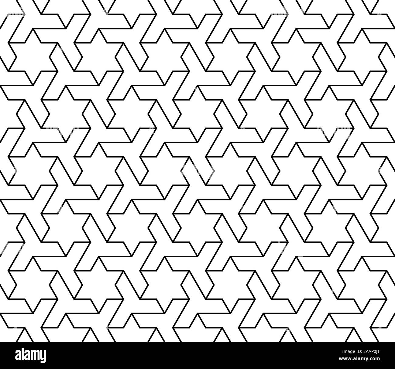 Motif géométrique transparente fondée sur l'art arabe traditionnelle mosaïque musulmane.Les lignes en noir et blanc.Grande conception pour le tissu, du textile, du papier d'emballage,capot,b Illustration de Vecteur