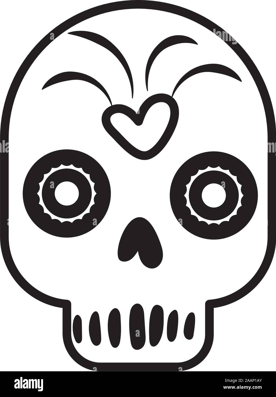 Icône peinte masque skull head Illustration de Vecteur