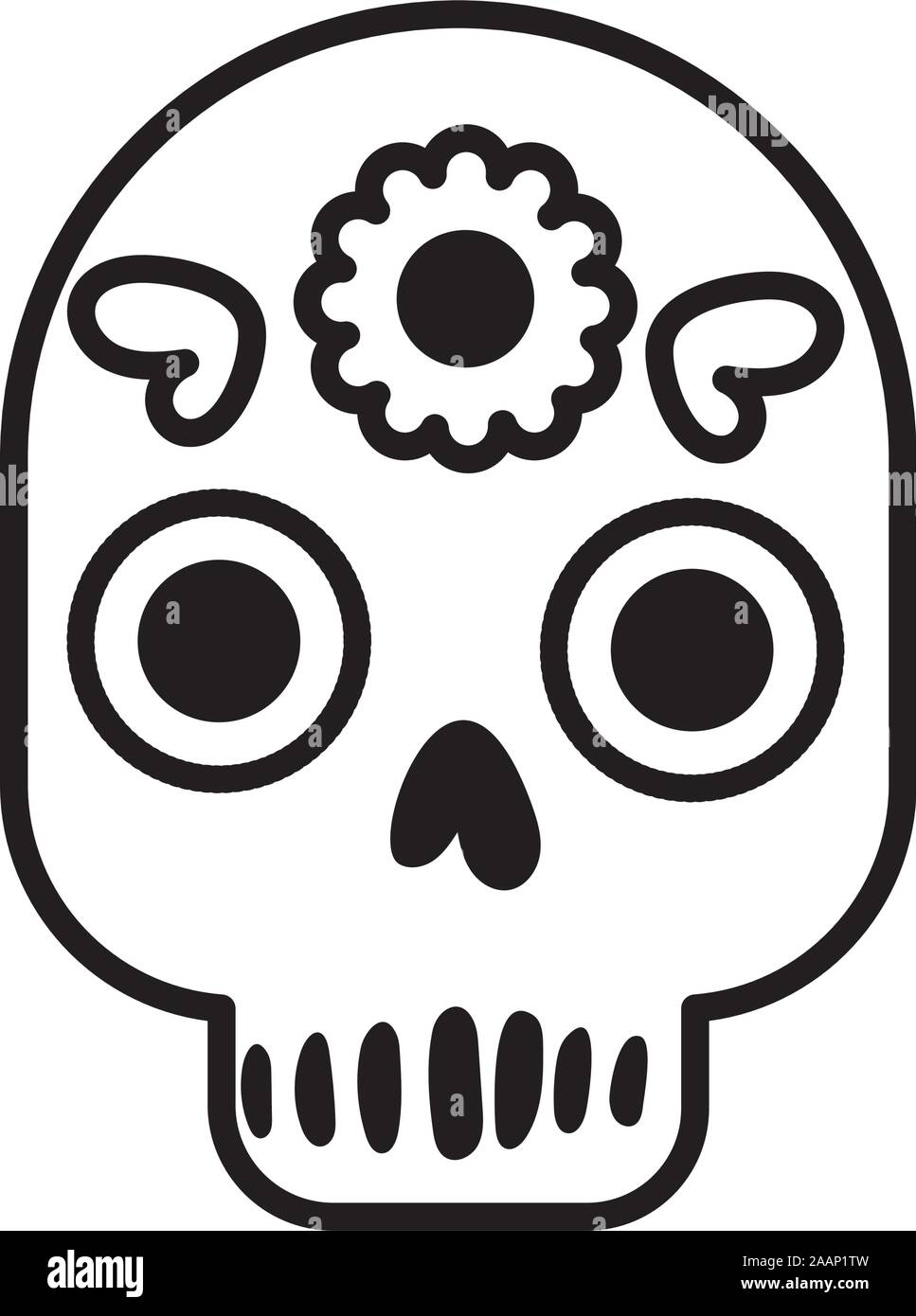 Icône peinte masque skull head Illustration de Vecteur