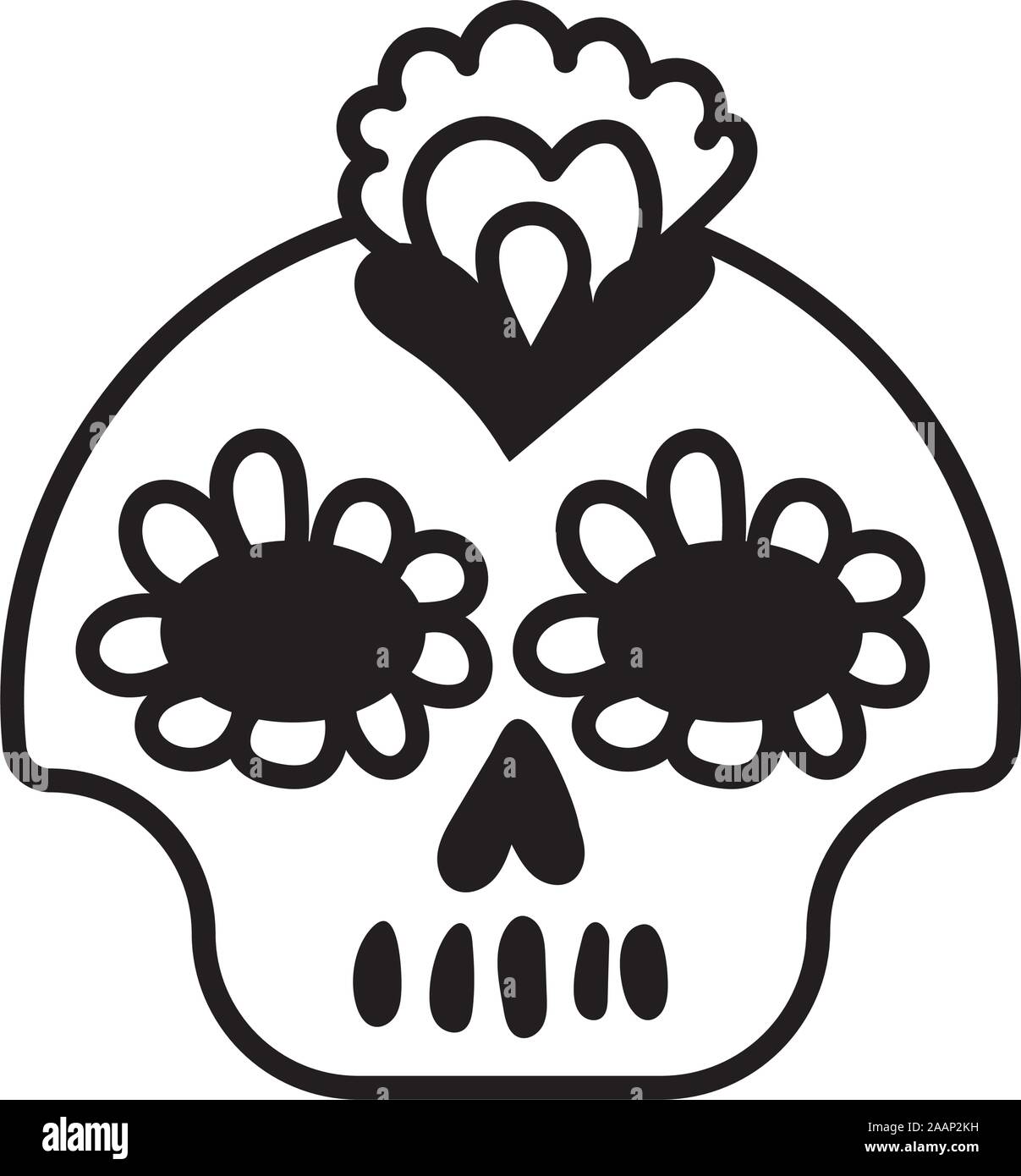 Icône peinte masque skull head Illustration de Vecteur