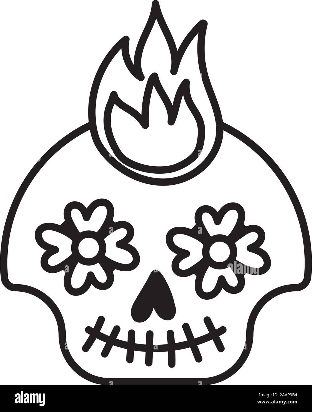 Icône peinte masque skull head Illustration de Vecteur