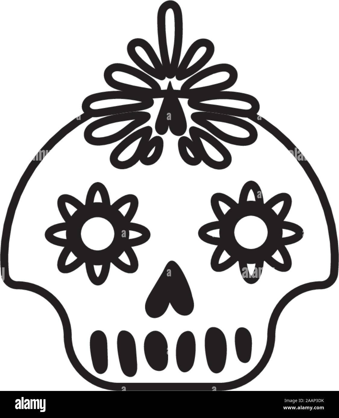 Icône peinte masque skull head Illustration de Vecteur