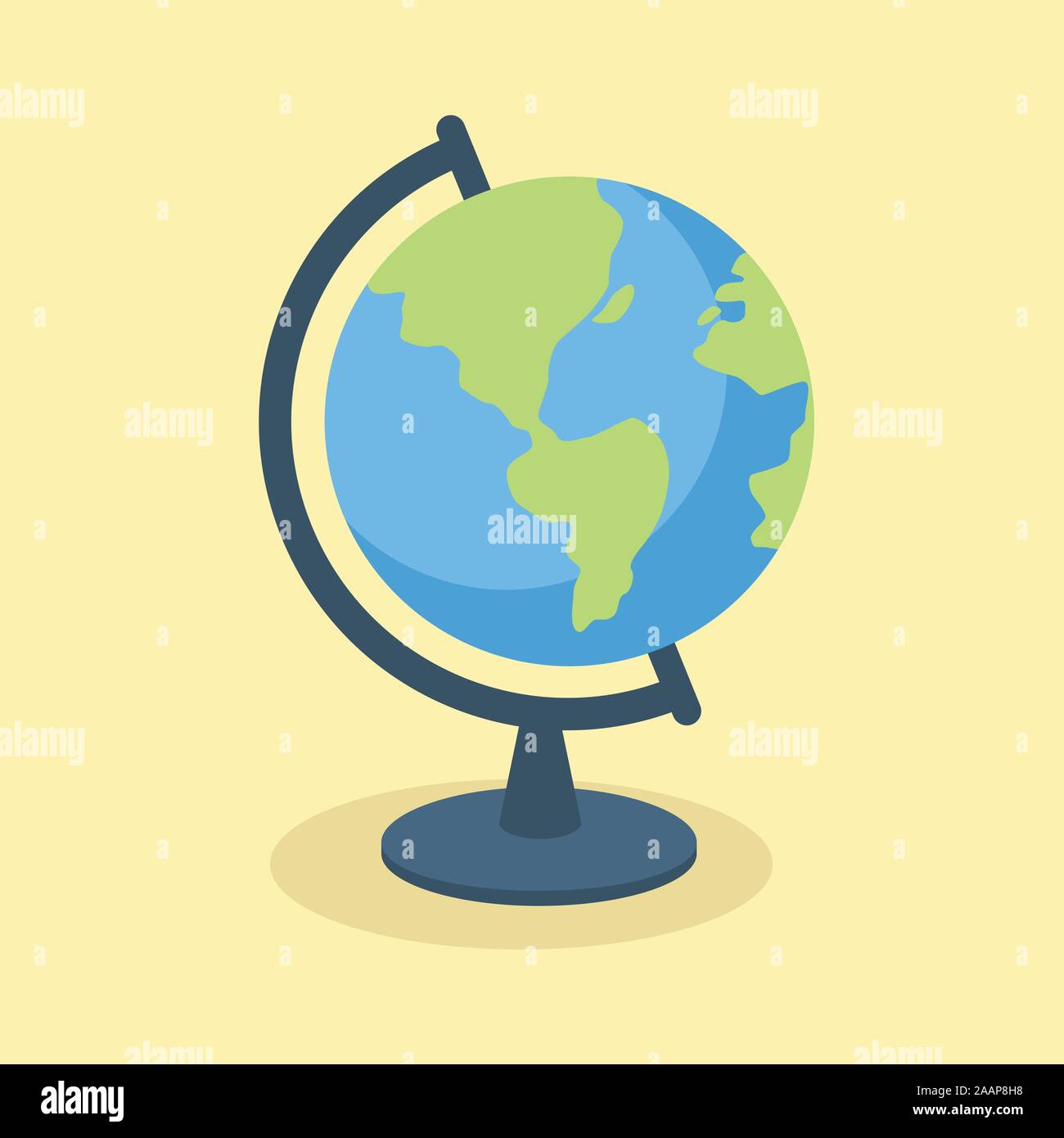 Fournitures scolaires Globe Travel Map Vector Illustration de Vecteur