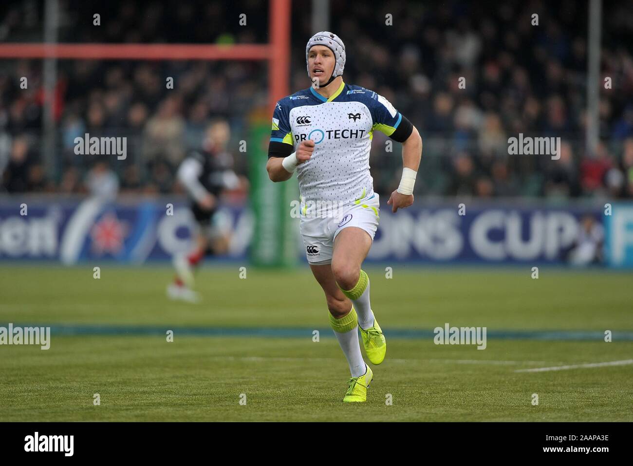 Hendon. United Kingdom. 23 novembre 2019. Hanno Dirksen (Ospreys). Saracens v Ospreys. Piscine 4. Heineken Cup Champions. Deuxième (2e) tour. Allianz Park. Hendon. Londres. UK. Garry Crédit/Sport sous gaine en images/Alamy Live News. Banque D'Images
