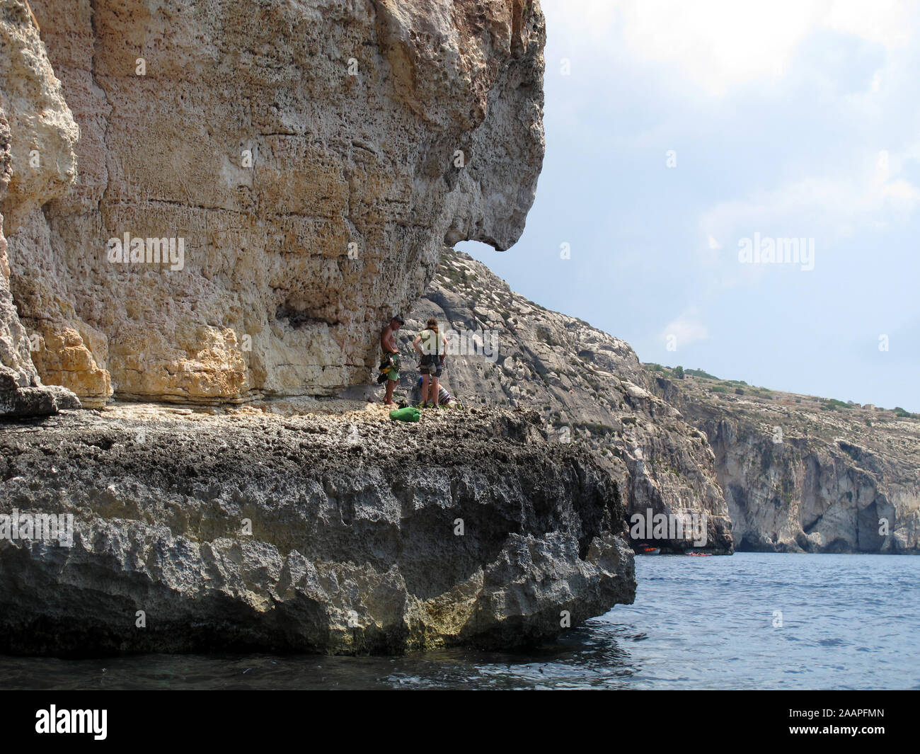 Grotte bleue près de Wied iz-Zurrieq, Xlokk région, République de Malte, mer Méditerranée, Europe Banque D'Images