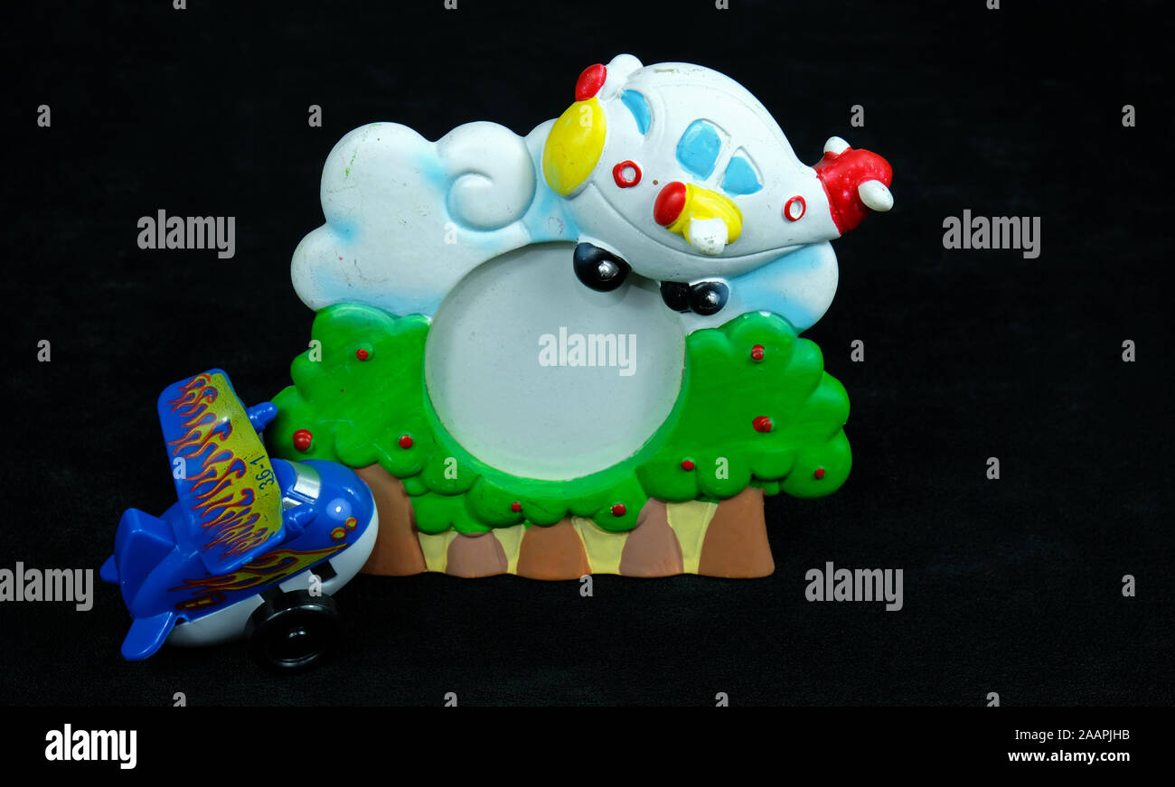 Cadre photo Kids airplane Banque D'Images