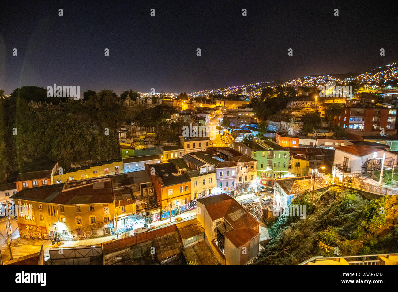 Cerro Concepcion, le quartier historique du port de Valparaiso, Chili. Banque D'Images