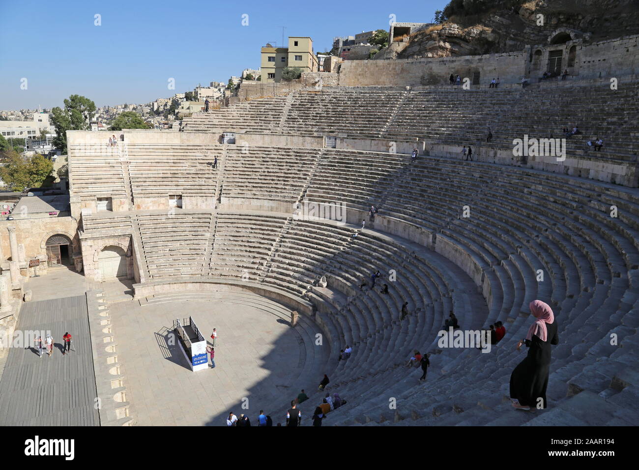 Théâtre Romain, Rue Al Hashemi, Amman, Jordanie, Moyen-Orient Banque D'Images