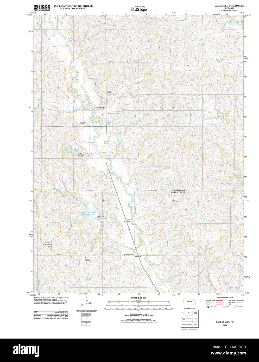 Carte de valparaiso nebraska Banque d'images détourées Alamy