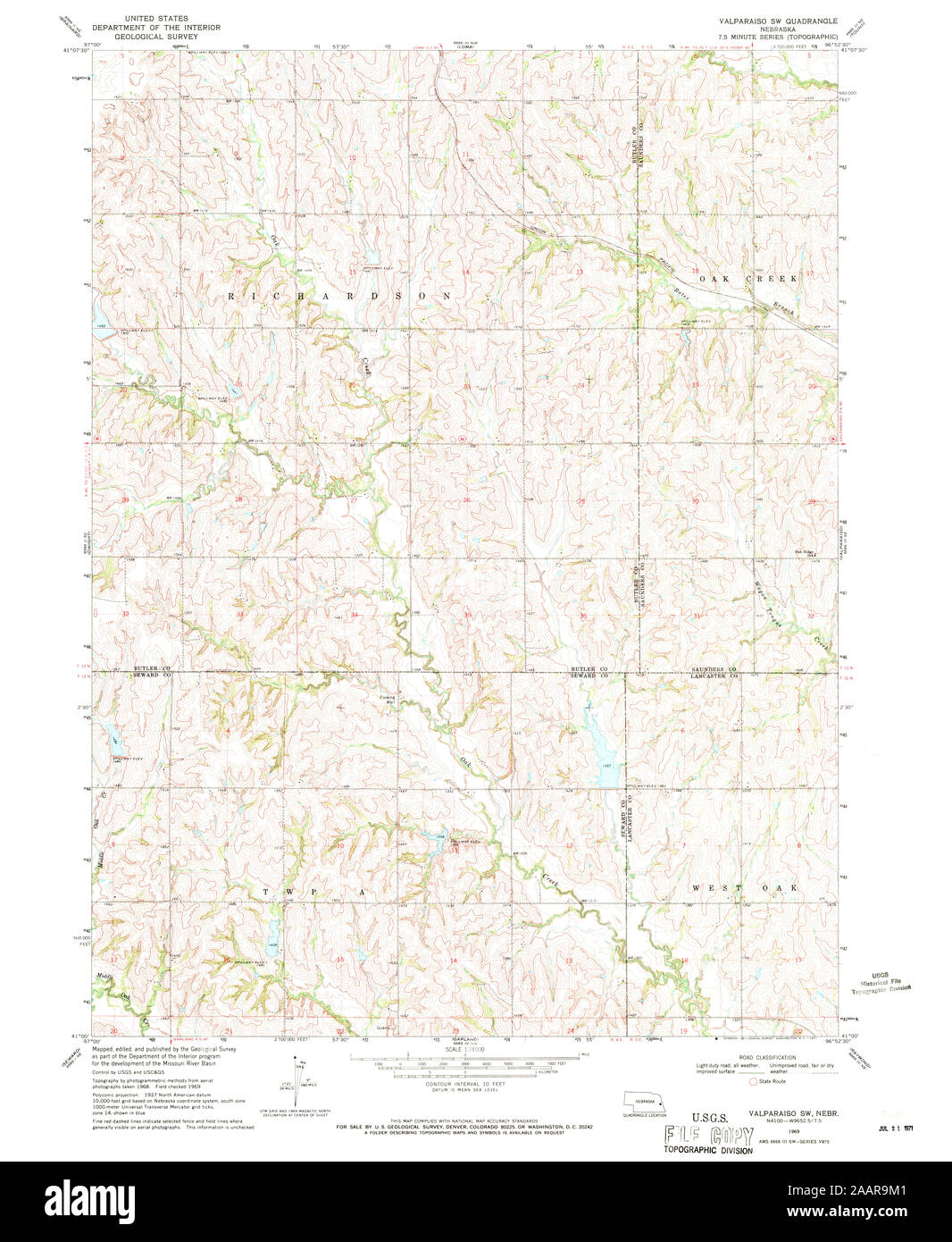 Carte de valparaiso nebraska Banque d'images détourées Alamy