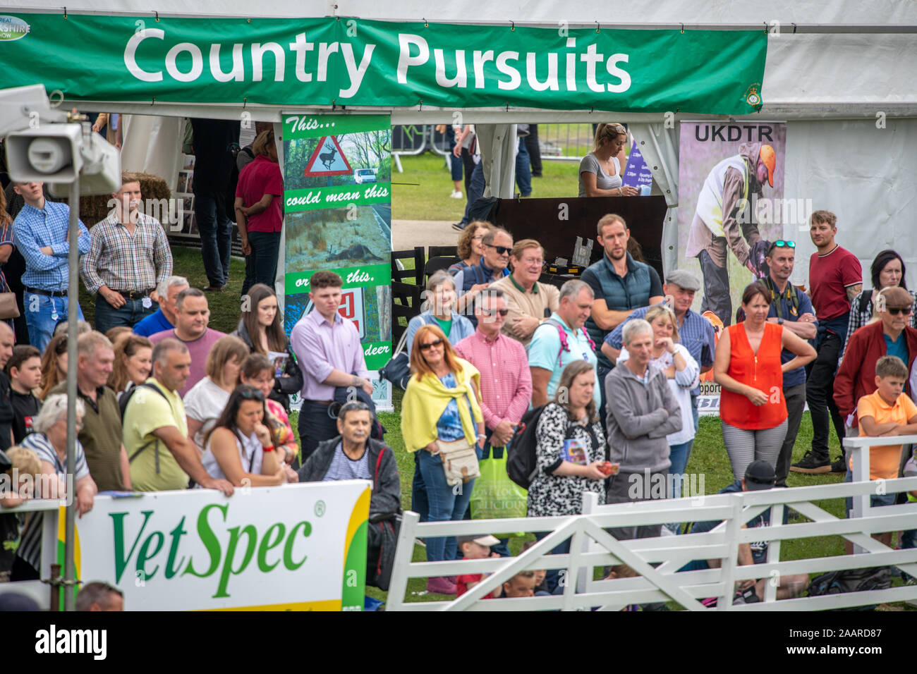 Spectateurs regarder les spectacles au grand show du Yorkshire, Harrogate, Yorkshire, UK Banque D'Images