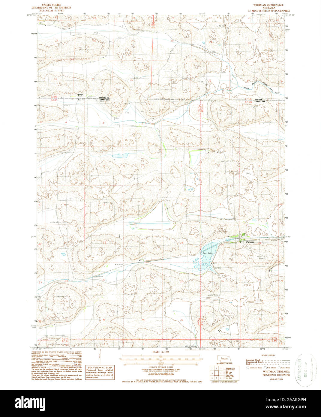 Carte TOPO USGS Montana NE Whitman 3174741987 Restauration 24000 Banque D'Images