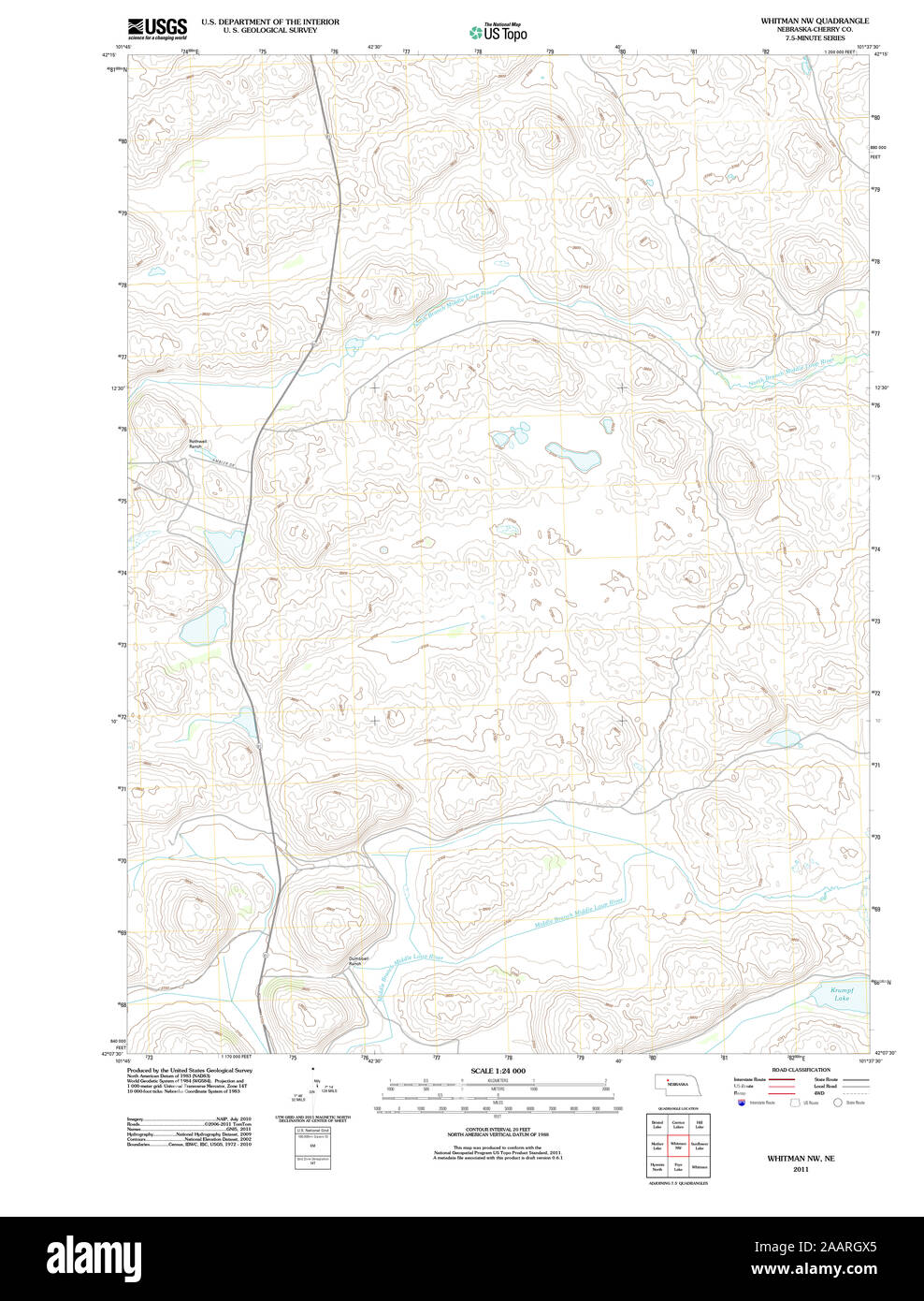 Carte TOPO USGS Montana NE Whitman SW 20111114 Restauration TM Banque D'Images