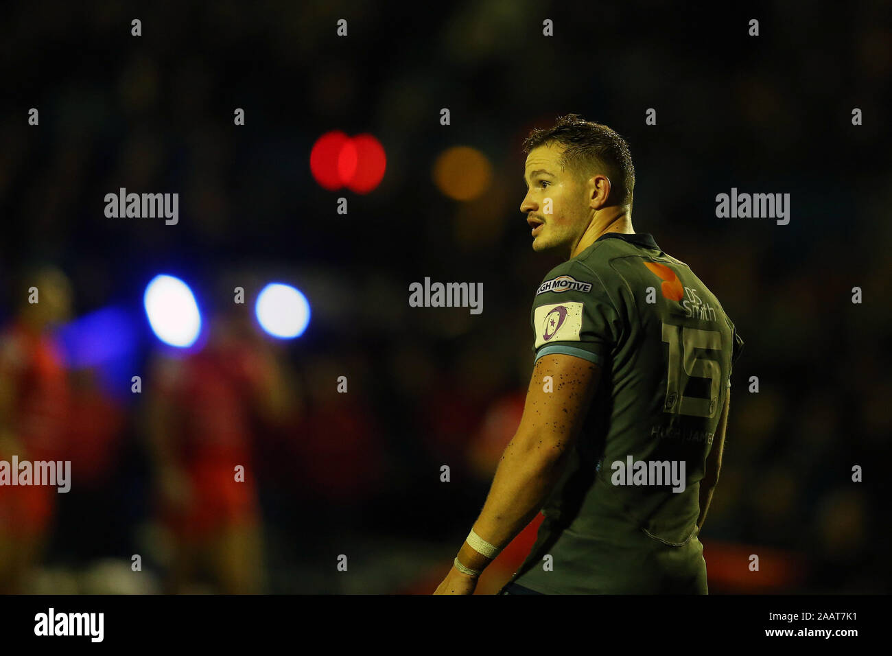 Cardiff, Royaume-Uni. 23 Nov, 2019. Hallam Amos de Cardiff Blues. European Rugby Challenge Cup Match, Cardiff Blues v Leicester Tigers Rugby au sport BT Cardiff Arms Park, à Cardiff, Pays de Galles le samedi 23 novembre 2019. Photos par Andrew Orchard, Crédit : Andrew Orchard la photographie de sport/Alamy Live News Banque D'Images