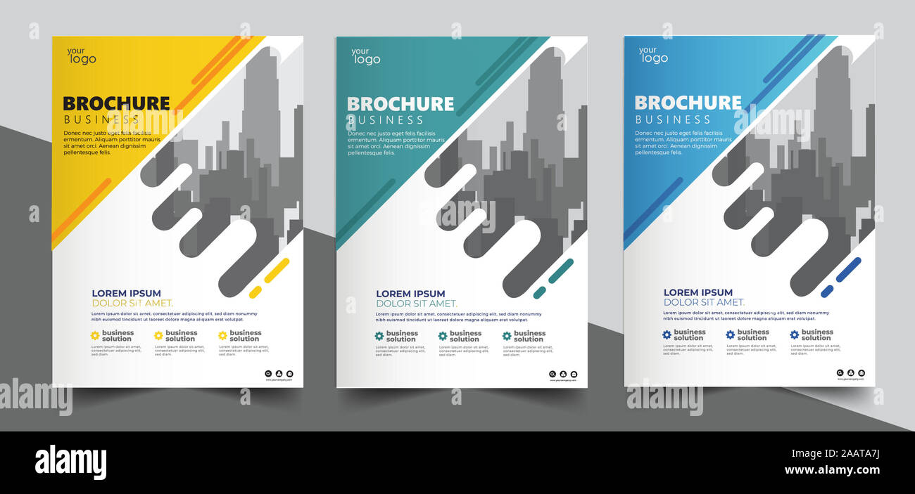 Couverture Brochure design, mise en page moderne, rapport annuel, affiche,  flyer en A4 avec des triangles colorés Photo Stock - Alamy