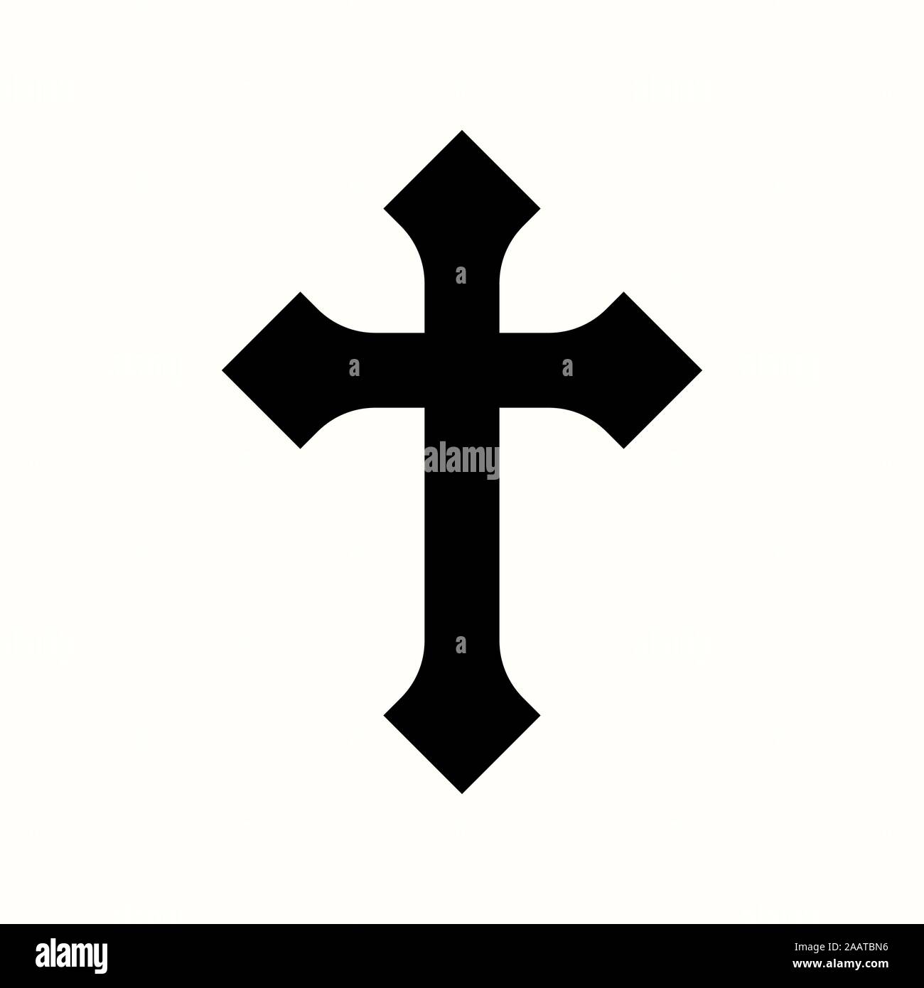 Croix catholique noir sur blanc Illustration de Vecteur