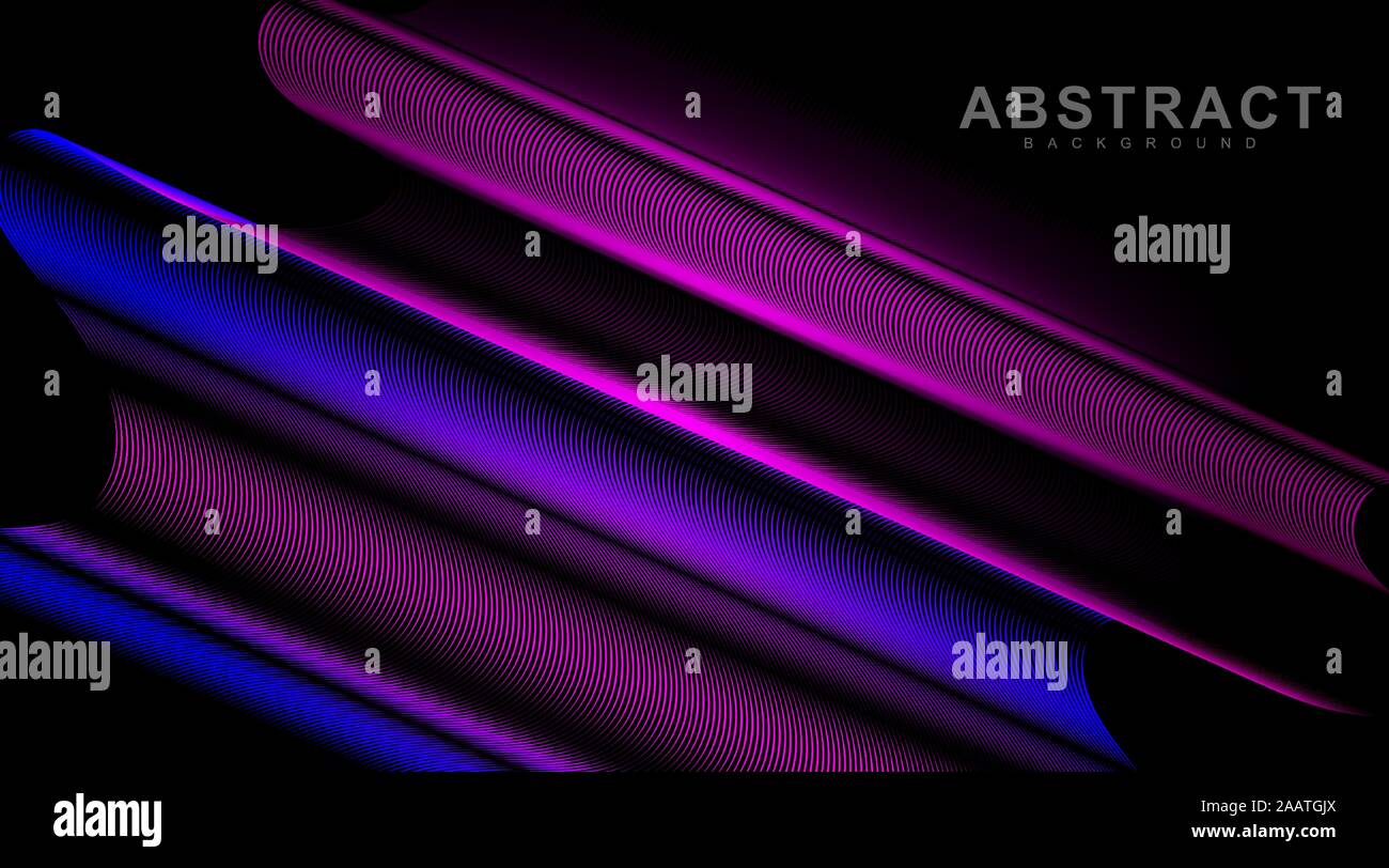 Abstract vector background. ligne ondulée bleu et rose avec motifs dégradés. illustration d'un vecteur conception rougeoyant sombre Illustration de Vecteur