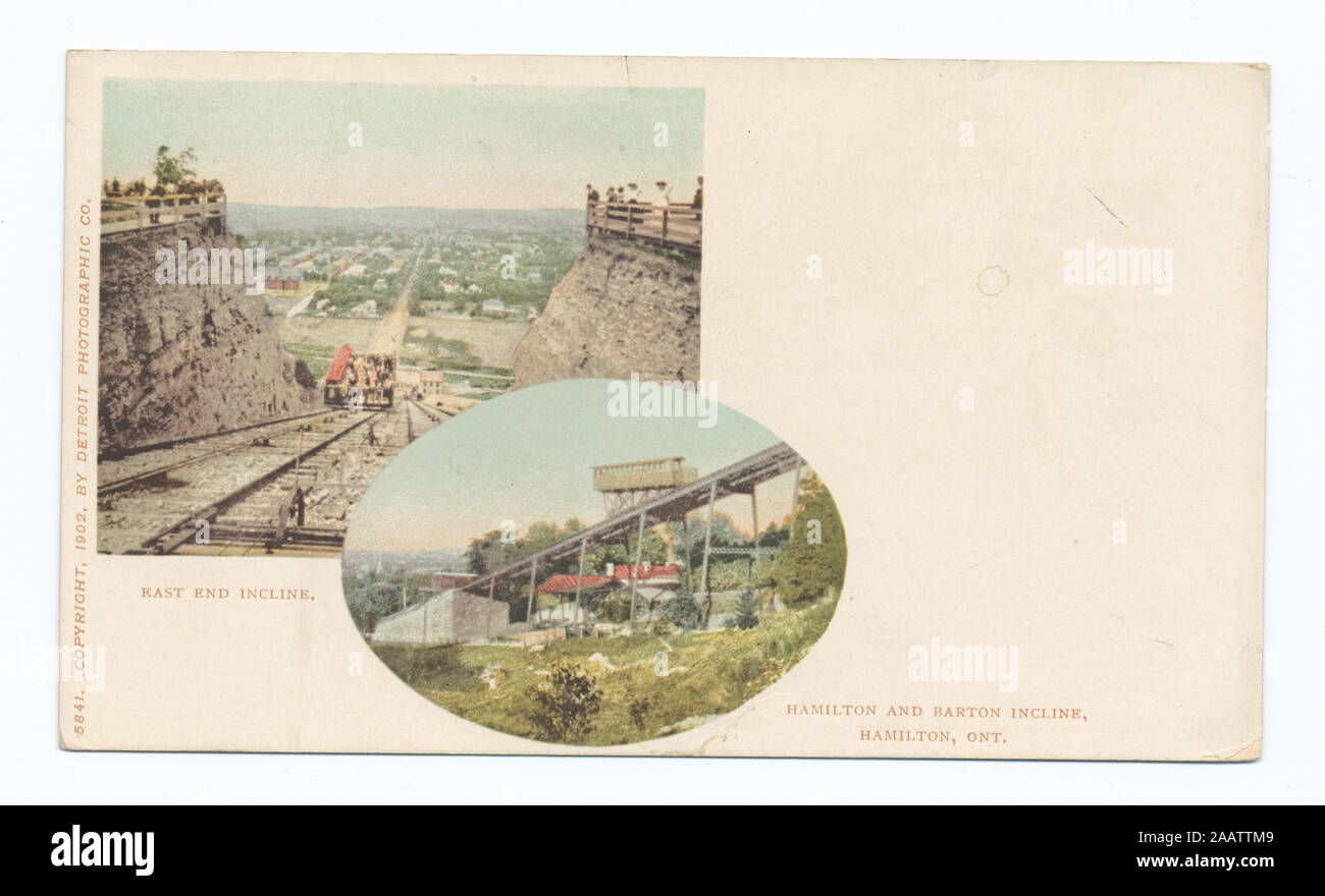 East End, Barton Incline, Hamilton, Ontario, 1901-1902. Inclus à partir de 1000 à l'occasion les réimpressions série. ; East End, Barton Incline, Hamilton, Ont. Banque D'Images