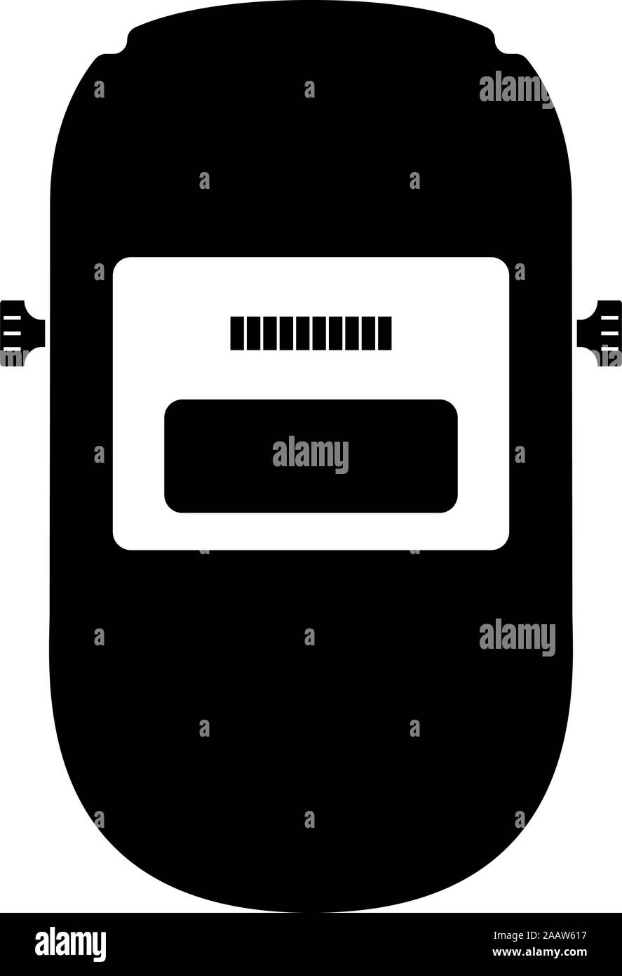 Masque de soudage soudeur visière de protection individuelle icon noir vector illustration couleur style plat simple image Illustration de Vecteur