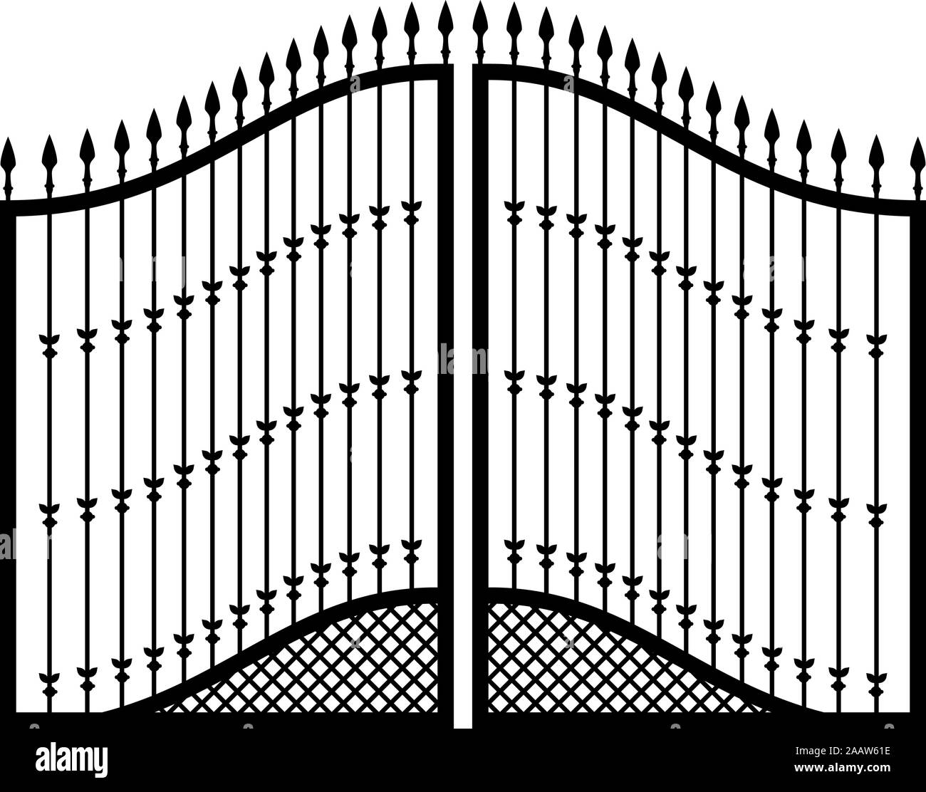 Portes forgées icon noir vector illustration couleur d'images simple style plat Illustration de Vecteur