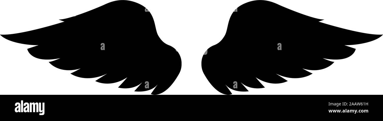 Ailes d'oiseau devil angel Paire de répartir une partie des animaux concept Fly Liberté idée icon noir vector illustration couleur style plat simple image Illustration de Vecteur