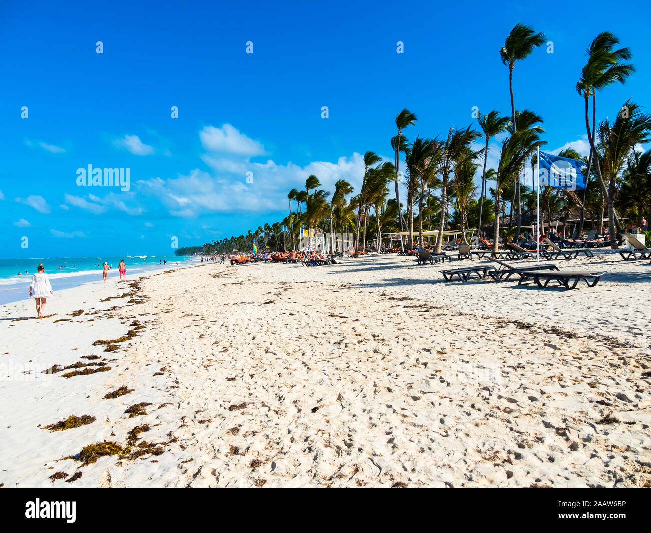Caraïbes, la République dominicaine, Punta Cana, vue panoramique sur Playa del Cortecito Banque D'Images