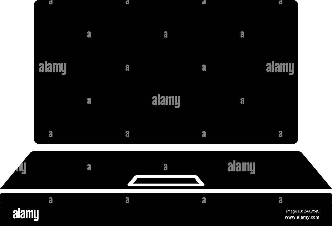 L'icône d'ordinateur portable couleur noir style télévision illustration vectorielle simple image Illustration de Vecteur